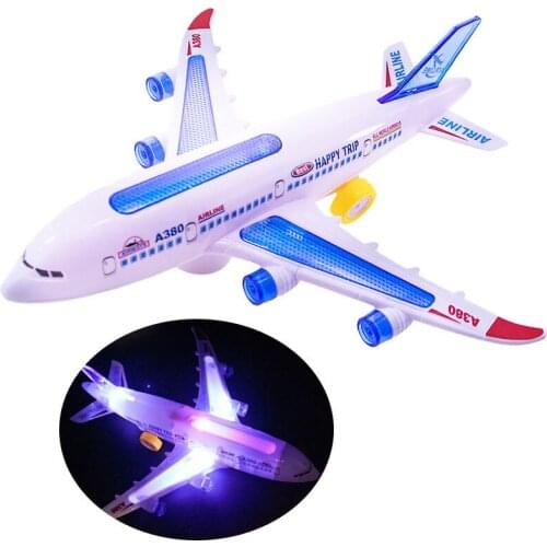 Kids Aircraft Led Lights Music Airplane Toys for Children DIY Assembled Plane Model Electric Toy Boys Birthday Gift