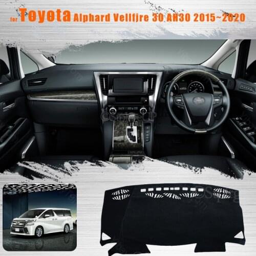 For Toyota Alphard Vellfire 30 AH30 2015~2020 Console Dashboard Suede Mat Protector Sunshield Cover