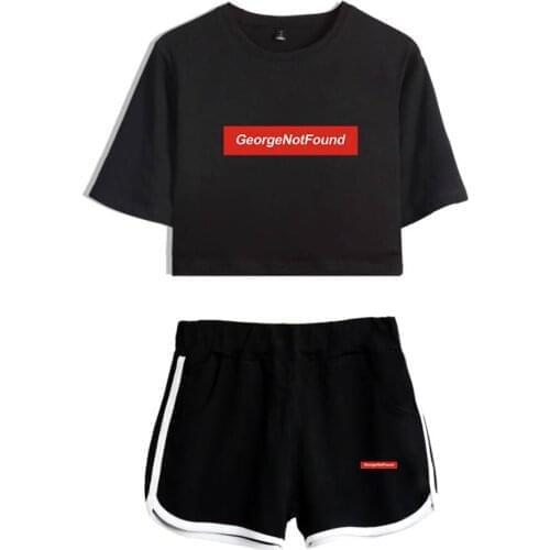 Anime Game Georgenotfound Merch Tops Two Piece Set Shorts+Lovely T-Shirt Harajuku Streetwear Girl Sets Fashion Y2K Clothes