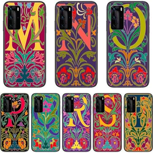 Beautiful letter Phone Case For Huawei P 40 30 20 10 Lite Smart Z Pro Black Etui Coque Painting Hoesjes comic fashion