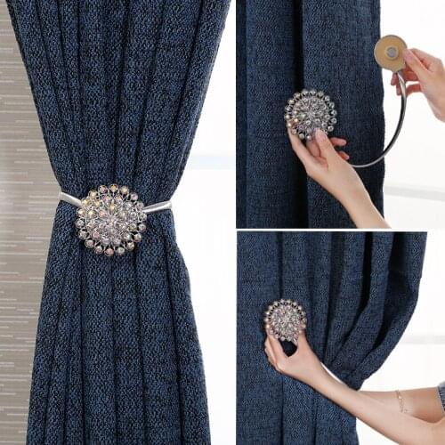 Curtain bind with creative decorative Europe type curtain without punching hook clasps magnet bind wall