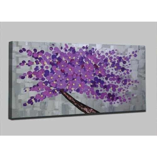 Freed Shipping Hand Painted Abstract Modern Art Decor Flower Tree Palette Knife Oil Painting Canvas Wall For Living Room