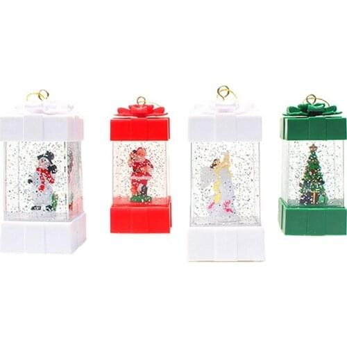 Fashionchristmas Decorations Crystal Ball Water Injection Wind Lanterns Small Oil Lamps Glowing Ornaments Christmas Gifts
