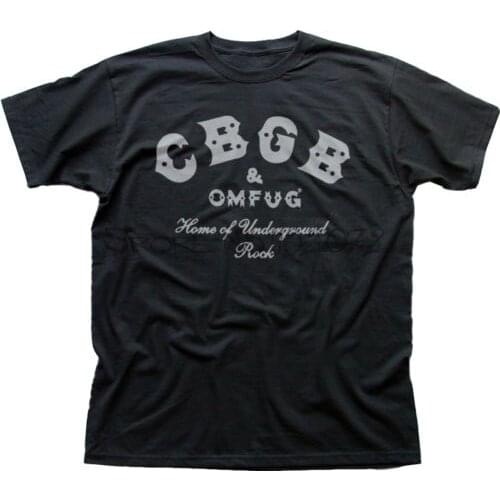 Men t shirt for summer CBGB & OMFUG Home of Underground Rock Punk NYC club black cotton t-shirt