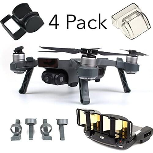 DJI Spark Accessories Kit, Lens Cap Hood Sun Shade Camera Cover Protector Landing Gear Antenna Range Booster (4 Pack)
