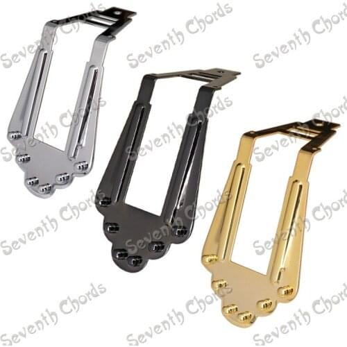 A Set Gold Vintage Jazz Guitar Bridge Tailpiece / Gold & Black & Chrome for choose