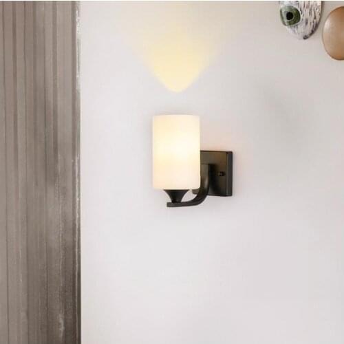 New modern minimalist led bedroom bedside glass wall lamp creative living room corridor aisle stair wall lamp