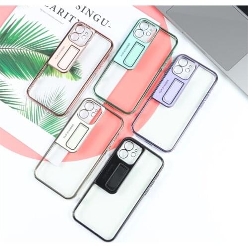 Signalshin Transparent Plating Phone Case For iPhone 11 Pro Max 12Mini X XR XS Max 7 8 Plus Shockproof Holder Bumper Back Cover