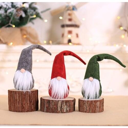 Christmas Decoration Toy Knitted Faceless Doll Christmas Gifts Doll Pendant Children Gift Ornaments Plush Forest Elder
