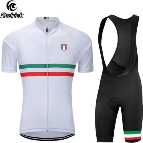 Sedrick Summer Cycling Clothes Short Sleeve Cycling Jersey + Bib Shorts Set Bicycle GEL Breathable Pad Bike Cycling Team Suit