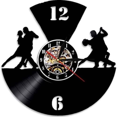 Tango Art Wall Decor Ballroom Dancing Couple Decorative Vinyl Record Wall Clock 3D Wall Watch Unique Gift Idea For Dancer