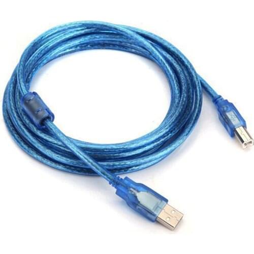 USB2.0 Extension Print Cable usb2.0A Male to B Male Digital cables for Scanner Printer HDD High Speed Transparent Blue