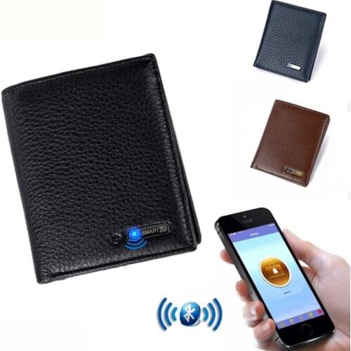 Bluetooth Smart Leather Wallet Multifunction Anti-lost GPS-Locator Purse multifunction wallets holders
