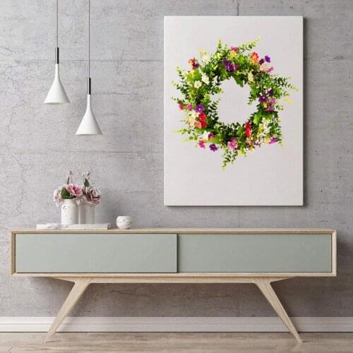 Artificial Flower Wreath Decor All Seasons for Front Door Garland DIY Wedding Party Hanging Home Wall Garden