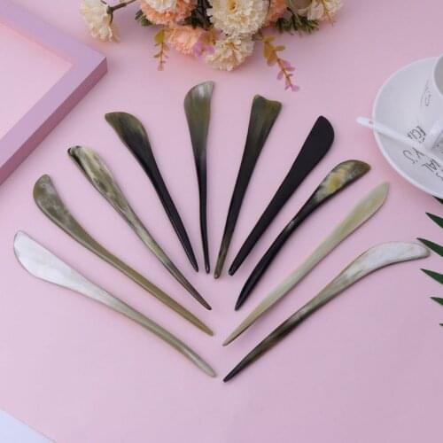 Vintage Hairpin Chinese Ancient Hair Updo Style Retro Natural Ox Horn Headwear Drop Ship