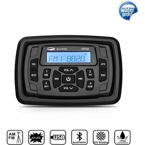 Waterproof Marine Stereo Bluetooth Sound System Boat Radio Audio AM FM Receiver Car MP3 Player For RV ATV UTV Yacht Motorcycle
