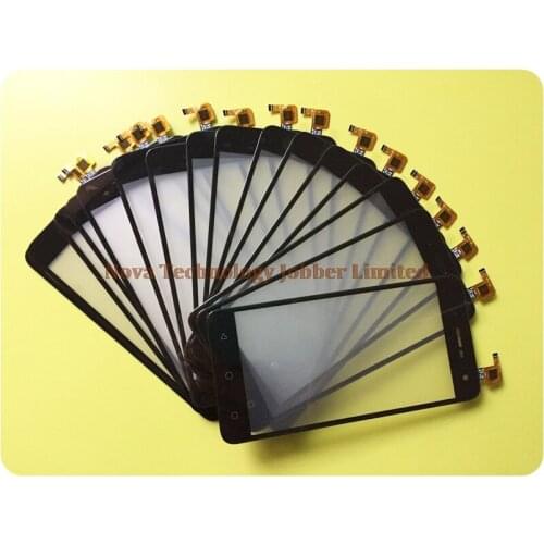 Wyieno 10pcs/lot Tested Black touchpad For BQ BQ-5057 Strike 2 BQ 5057 Touch Screen Digitizer Glass sensor Panel Replacement