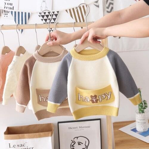 Boys Sweater Kids Outwear Tops Jackets 2021 Scoop Fleece Thicken Warm Winter Autumn Costume Teenage Children Clothing