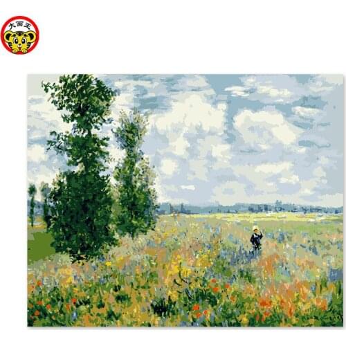 Painting by numbers art paint by number DIY decoration drawing room bedroom sofa background painting Monet tree flower famous pa
