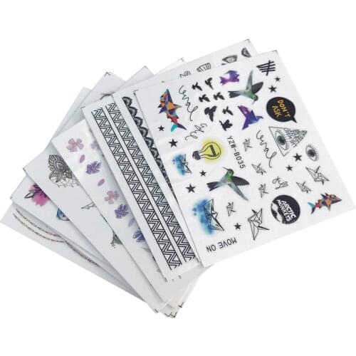 WUF 1 Sheet Nail Sticker Flower Fruit Necklace Jewelry Pattern Nail Art Water Decals Nail Transfer Stickers Decorations