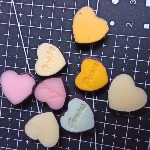 1pcs/lot resin flat back light blue love shape chocolate17mm Cabochons Hair Bow Center Card Frame Making Craft DIY B301-10