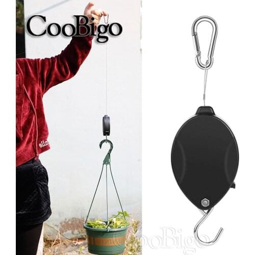 1pc Potted PlantTelescopic Pulley Hanging Lift Hook Hanger Flower Basket Bird Feeder Indoor Outdoor