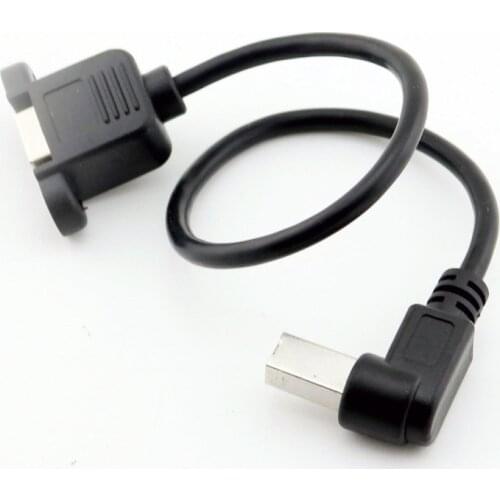 1x USB 2.0 B Male 90 Degree Right Angle to USB 2.0 B Female Socket Printer Panel Mount Connector Cable 30cm/50cm