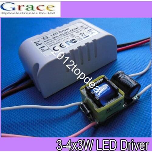 10pcs/lot 3-4x3W LED driver 3x3w 4x3w 9W 12W External power supply Transformers for ceiling light lamps