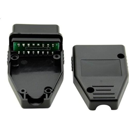 10pcs/Lot New OBD2 16Pin Male Female Connector Plug Adapter OBD OBDII EOBD J1962 OBD2 16Pin Wiring Adapter 16Pin Shell Wholesale
