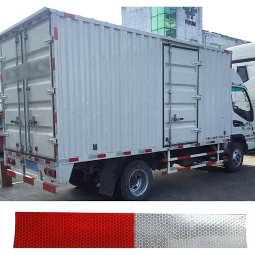 10PcsCar Reflective Stickers Warning Strip Reflective Truck Auto supplies Night Driving Safety Secure Red White Sticker 4.5*30cm