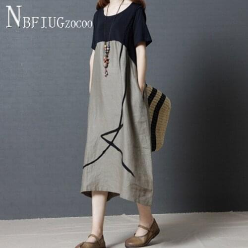 2020 Korean Patchwork Short Sleeve Women Dress Plus Size Female Bottoming Dresses