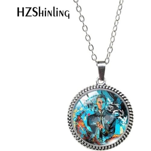 2021 New Antique Necklace Detroit Become Human Connor Glass Cabochon Pendants Jewelry