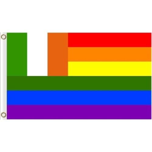 3x5ft custom flag UK Ireland national flag with rainbow colors 3x5ft gay pride flag