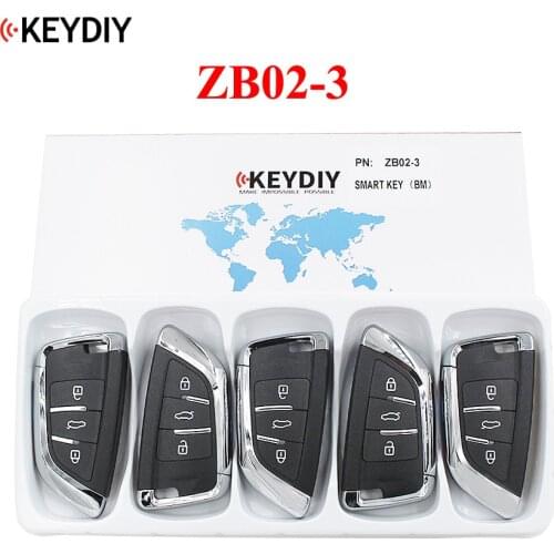 5PCS,KEYDIY Universal Smart Key ZB02-3 ZB02-4 for KD-X2 Car Key Remote Fit More than 2000 Models