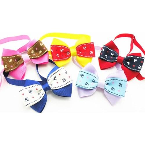 50PC/Lot Dog Accessories Pet Dog Bow Ties Anchors Small Dog Bowties Neckties Collar Pet Grooming Products