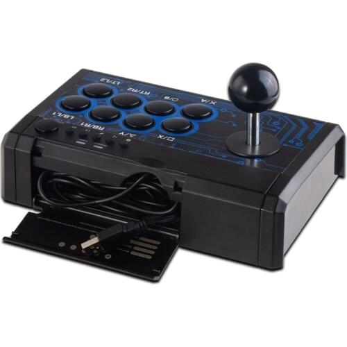 7In1 2.4M USB Wired Rocker Retro Arcade Station Fighting Stick Game Joystick for PS4 Switch for XBoxOne PC Android Games