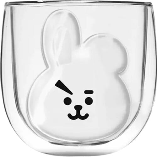 7 Styles Water Bottle Double Glass Inner Layer Vacuum Anti-scalding Family Cute Creative Cartoon Cup Cute Gift Cup Coffee Mug