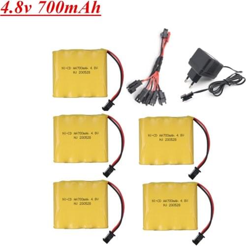 4.8v Ni-cd Battery and Charger For Rc toys Cars Tanks Robots Boats Guns 4* AA 700mah 4.8v Rechargeable Battery Pack 1pcs to 5pcs