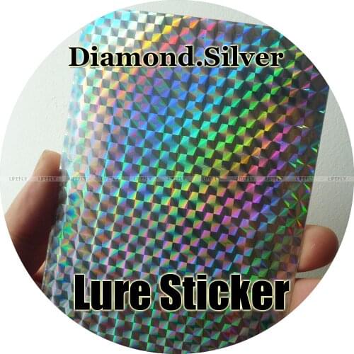 Diamond Silver, Holographic, 20pcs Jig and Lure Sticker, 15cm x 9cm