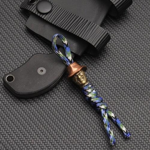 Knife Beads Outdoors DIY Tools EDC Brass Copper Lanyard Pendants Key Rings Accessories