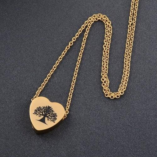 CMJ9812 Elegant Slidable Tree of Life Eco friendly Stainless Steel Memorial Jewelry for Ashes Keepsake Urn Pendant Necklace