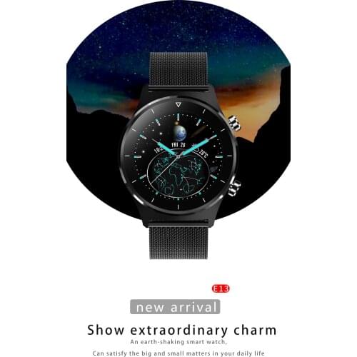 E13 Smart Watch Heart Rate Blood Pressure IP68 Waterproof Bluetooth Call Reminder Business Style Belt