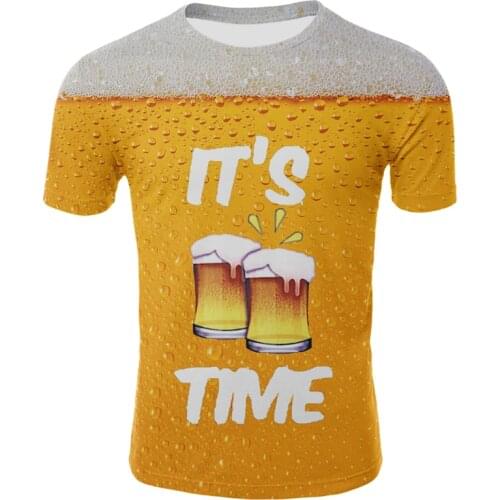 Beer/fruit/can/ 3D printed T-shirt for men and women interesting and interesting novelty T-shirt oversize short sleeve top Bong