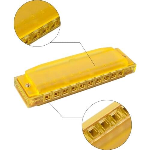 Harmonica, 10 Holes, Beginner, Adult, Practicing Harmonica, Playing, Yellow