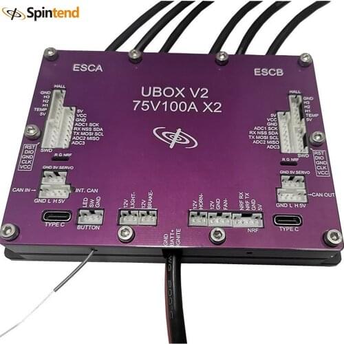 75V200A Dual Motor Controller with 2.4Ghz Receiver Bluetooth Integrated Based on75V300A VESC for Ebike Electric Skateboard Robot