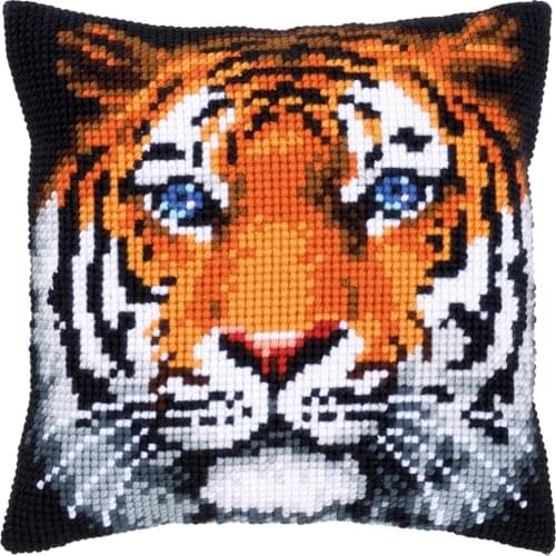 Cross Stitch Cushion Wild Animals Chunky Yarn Cross-Stitch Kits Needlework Pre-Printed Canvas Pillow Home Decor Arts & Crafts