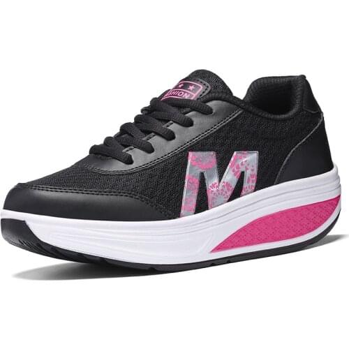 Womens Sneakers Lightweight Breathable Mesh Running Shoes Thick Sole Plarform Shoe Sports Casual Walking Tennis Shoe For Girls