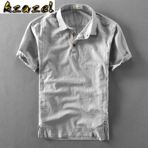 Summer Mens Linen Short-sleeved Dress Shirt Cotton Thin Retro Breathable Men Half-sleeve Linen Shirts Male Tide Slim Clothing