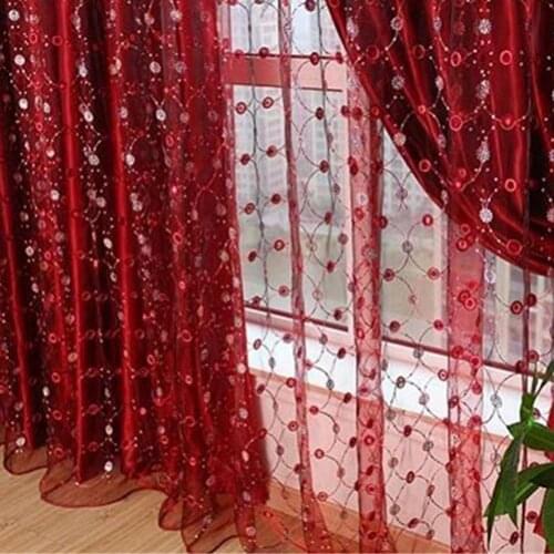 Fashion Tulle Panel Window Curtain for Living Room Embroidery Sheer Decoration for Home Garden Textile Window Shower Curtain