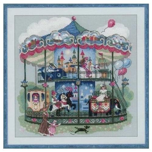 14/16/18/27/28 Top Quality Lovely Hot Sell Counted Cross Stitch Kit Carousel Merry Go Round riolis 1458